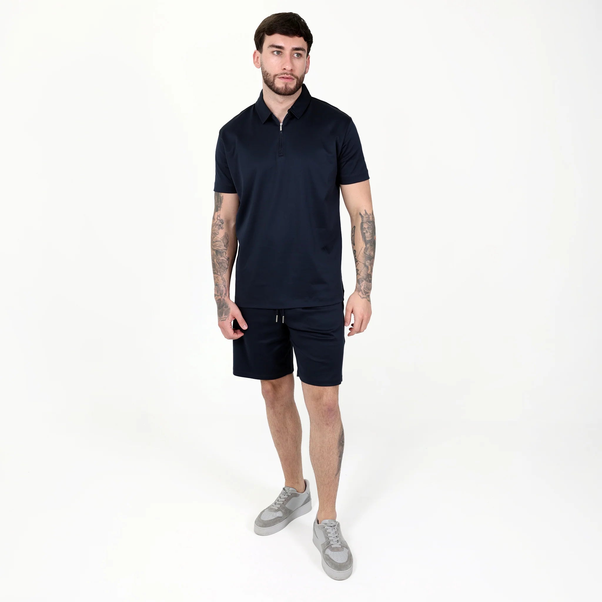 Reva Mercerised Polo - Navy Blue